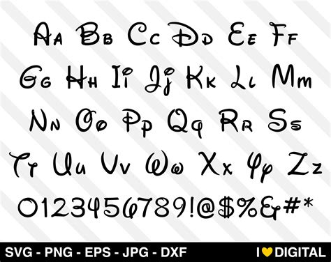 Disney Alphabet Set Font Svg Vector Minnie Mouse Face Mickey Etsy