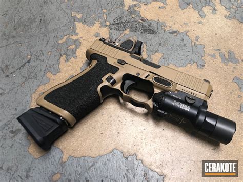 Custom Glock 45 Cerakoted Using Coyote Tan Cerakote