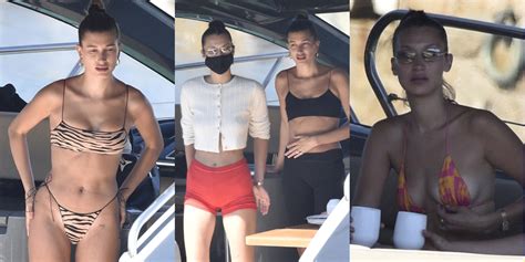 Hailey Bieber Bella Hadid Jet To Italy Enjoy A Yacht Day In Their