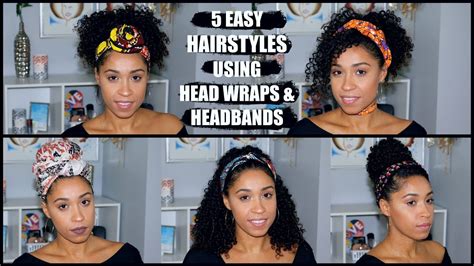 Easy Head Wrap And Headband Hairstyles For Curly Hair Youtube