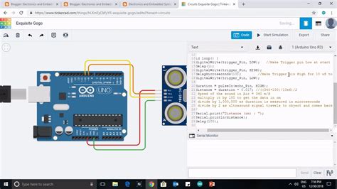 Arduino Ultrasonic Sensor Simulation On Tinkercad Youtube