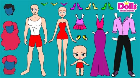 dolls drawing and playing paper dolls wardrobe dresses and accessories papercrafts for