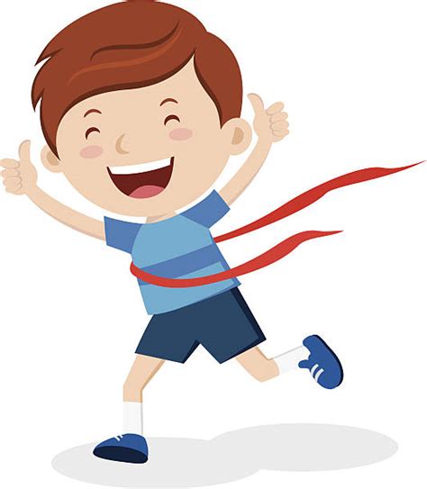 Boy Winning A Race Illustrations Royalty Free Vector Graphics And Clip