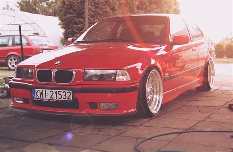 Hellrot Bmw E36 Compact On Custom Wheels From Oem Bmw Styling 29 Bbs