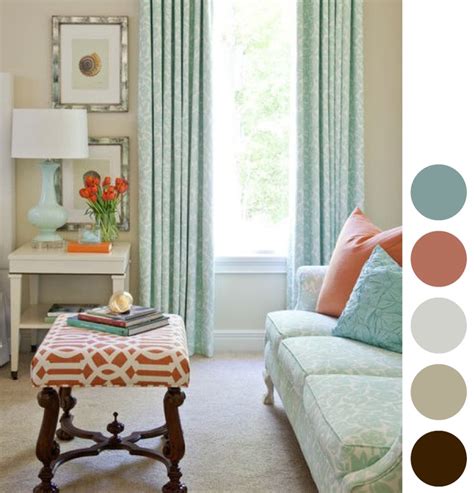coral blue loving room home decor traditional bedroom interior