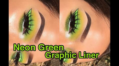 Neon Green Graphic Liner Tutorial Using Eyeshadow Youtube