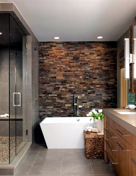20 Design Ideas For Bathroom With Stone Tiles By