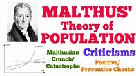 MALTHUSIAN THEORY - Present Day Applications?