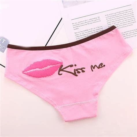 Buy Hot Sale 1pc Printed Letter Kiss Me Lingerie Popular For Women Underwear
