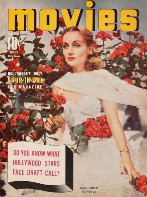 Carole Lombard On The Cover Of Movies Magazine Usa December Vintage Hollywood Stars