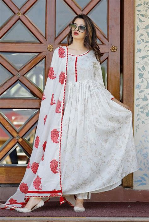 Indian Jaipuri Dresses Ts For Her Hand Made Reyon Fabric Etsy