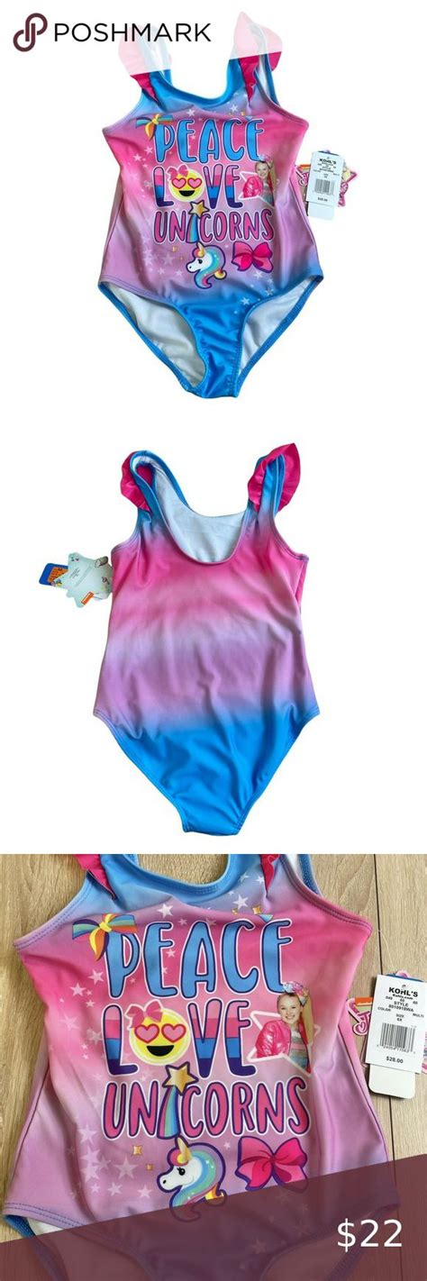 Nickelodeon Girls Jojo Siwa One Piece Swimsuit Bathing Suit Size 6x In