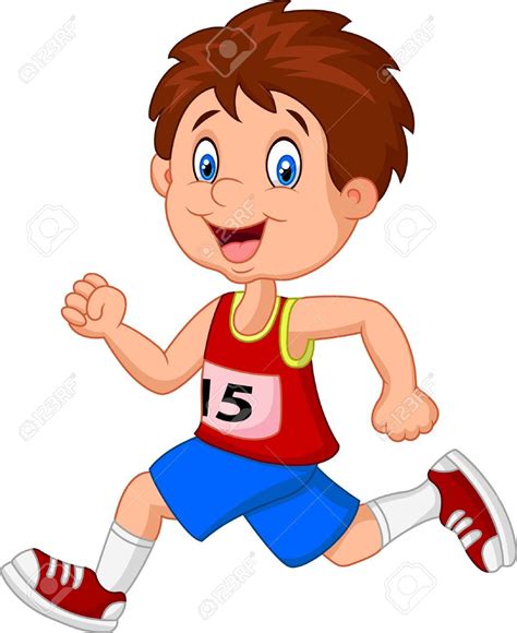 Muchacho De La Historieta Sigue La Carrera Running Cartoon Cartoon Boy Cartoon Images Free