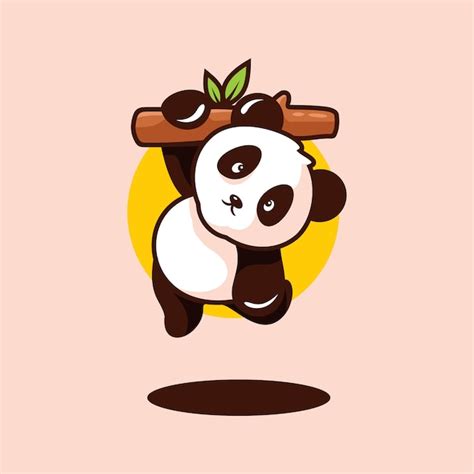 Cute Baby Panda Clipart Isolated Premium Vector