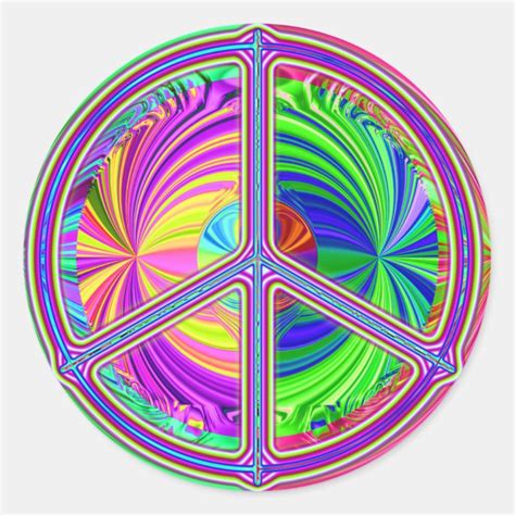 Peace Sign Trippy Hippie Sticker