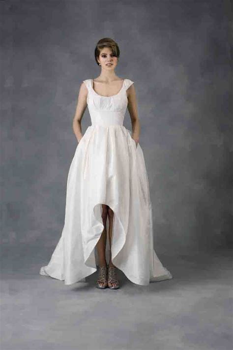 Silk Taffeta Scoop Necked Ball Gown With Cap Sleeves And High Low