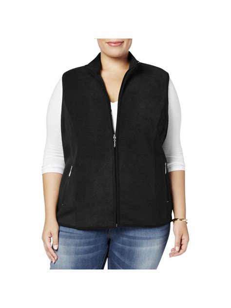 Karen Scott Womens Plus Fall Fleece Casual Vest