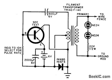 > electric fence connecting leads located underground must be run in a suitable conduit of insulating material, or high voltage insulated cable be used. ELECTRIC_FENCE_CHARGER - Power_Supply_Circuit - Circuit ...