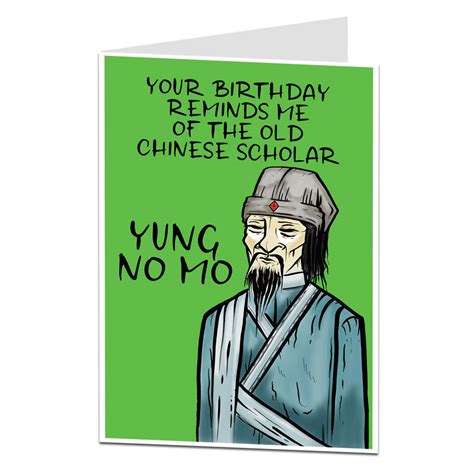 Celebrate each year of someone's life with a customized diy card. Funny Birthday Card Joke | Chinese Scholar | LimaLima.co.uk