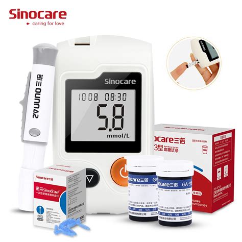 Sinocare sinodraw device lancets blood meter description. Sinocare GA-3 Blood Glucose Meter +50 Test Strips Bottled ...