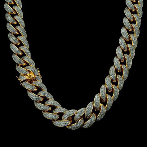 Best 18mm Miami Cuban Gold Cz Bling Bling Chain Gold Plated Pave Cubic