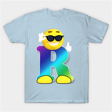 Letter R Alphabet Smiley Monogram Face Emoji Shirt For Men Women Kids