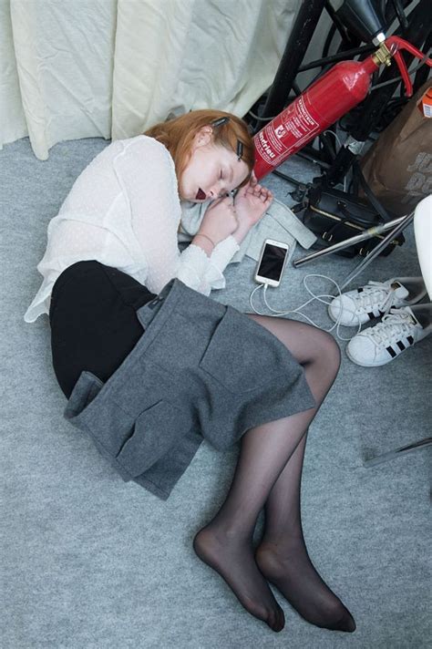 Models Sleeping In The Most Bizarre Sleeping Positions Models Backstage Fashion Editorial