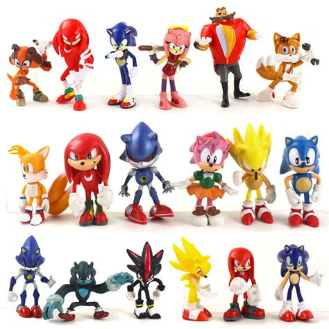 5 8cm 6pcsset Sonic Figures Toy Sonic Shadow Knuckles Tails Amy Super