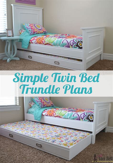 Total bunk bed external dimensions are approx 69 1/2 high x 103 1/4 wide x 59 inches deep. Simple Twin Bed Trundle - Her Tool Belt