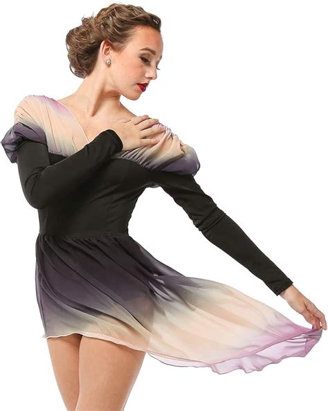 Alexandra Collection Womens Belle Long Sleeve Skirted Lyrical Dress Dance Costume Amazon Ca