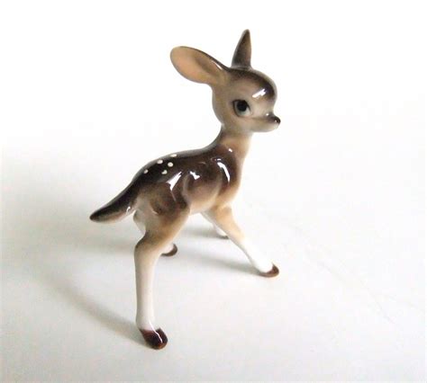 Miniature Deer Figurine Bone China Figurine Japan Animal