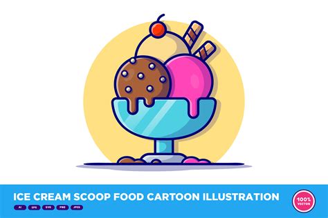 Ice Cream Scoop Food Cartoon Illustration par catalyststuff · Creative