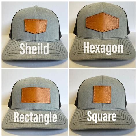 Custom Leather Patch Hats Laser Engraved Logo On Leather Etsy Hat