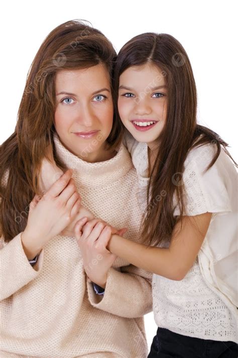 صورة مقربة لفتاة جميلة تبلغ من العمر عشر سنوات وأم سعيدة صورة الخلفية والصورة للتنزيل المجاني
