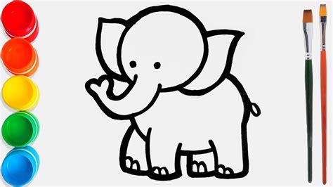 Mewarnai Gambar Gajah Anak Tk Menggambar Anime Imagesee