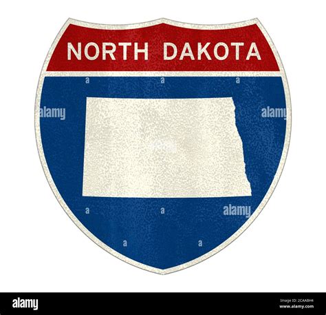 North Dakota State Interstate Road Sign Stock Photo Alamy