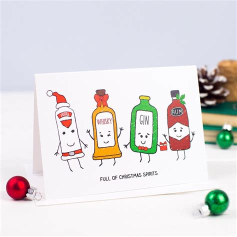 christmas spirits funny christmas card funny holiday card etsy funny christmas cards