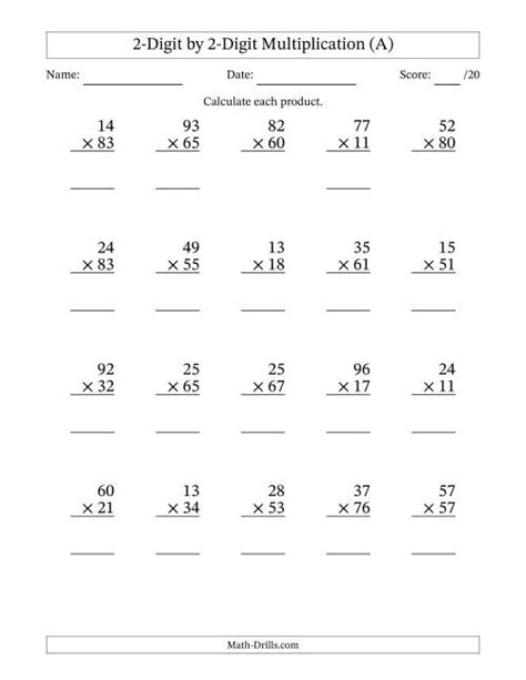 40 Multi Digit Multiplication Worksheets Photography Rugby Rumilly