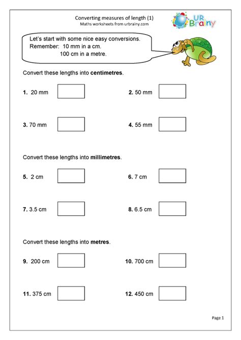 Conversion Of Length Worksheets Worksheets For Kindergarten