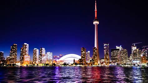 Wallpaper For Desktop Laptop Mw70 Toronto Lake Canada City Night View