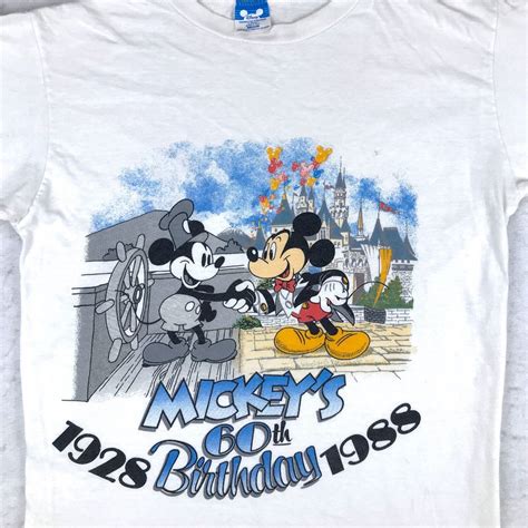Vintage 1988 Mickey Mouse 60th Birthday Walt Disney T Gem