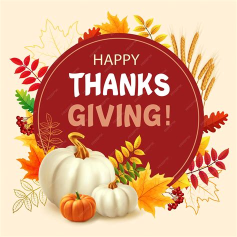 Premium Vector Happy Thanksgiving Background With Autumn Leaves