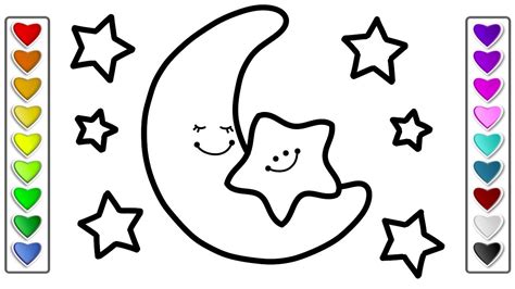 How To Draw A Moon And Stars