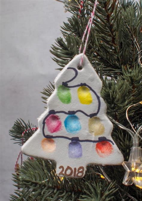 Fingerprint Christmas Tree Ornament Air Drying Clay Kids Christmas