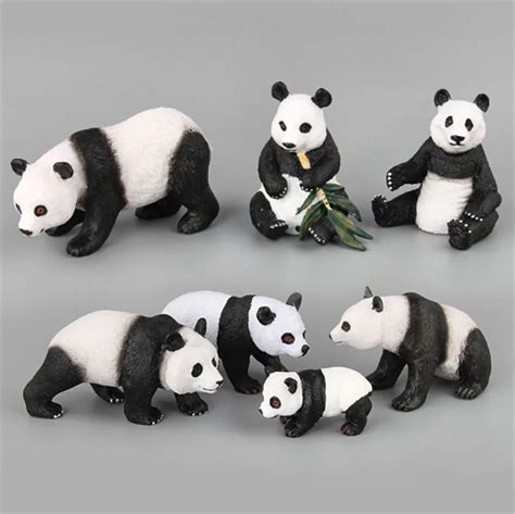 Panda Action Figures Cute Animal Panda Doll Plastic Model Toy