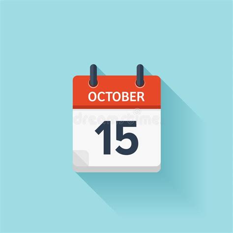 October 5 Vector Flat Daily Calendar Icon Date And Time Day Month