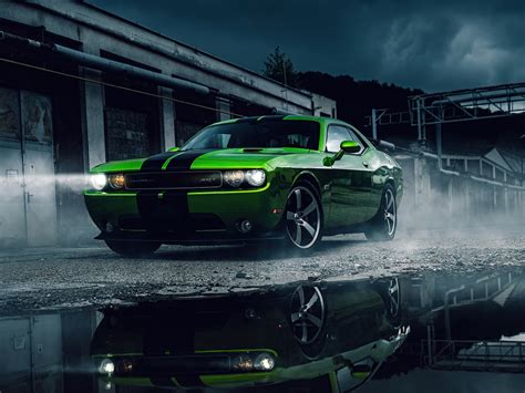 Wallpaper Green Dodge Challenger Muscle Car 2020 Desktop Wallpaper