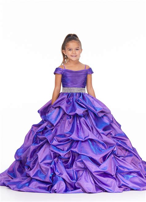 Ashley Lauren 8035 Kids Off The Shoulder Pageant Dress Ball Gown With
