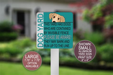 Yard Sign Dogs Contained By Invisible Fence Pet Sign Be Etsy Fence