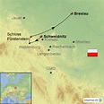 Schweidnitz Schlesien von ostreisen - Landkarte für Polen